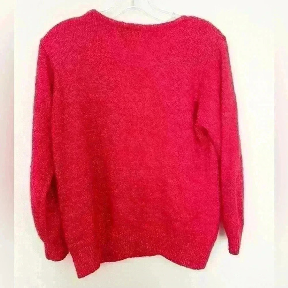 Cathy Daniels Plus Women Large RED MINI STUDS FANCY LONG Sleeve Sweater Holiday - Picture 6 of 8